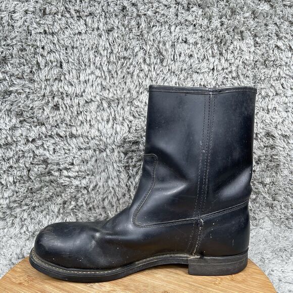 Vintage Cowboy Western Leather Boots Men's 9.5 E Pull On Steel Toe 86516 - Picture 5 of 10